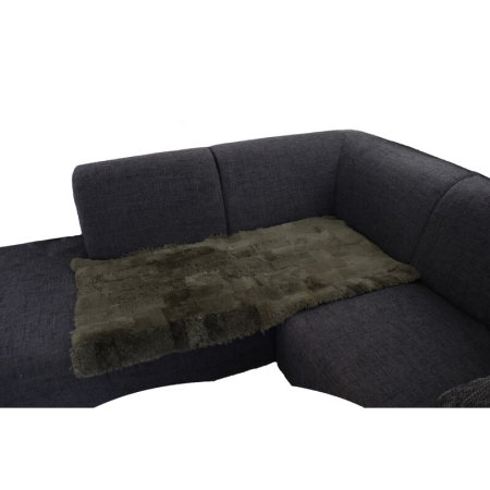Lammfell Hundedecke Patchwork 140x60cm gruen