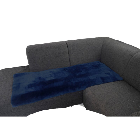 Lammfell Hundedecke Patchwork 140x60cm marine