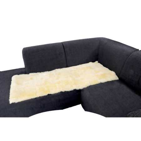 Lammfell Hundedecke Patchwork 140x60cm med./natur