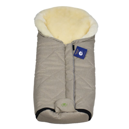 Lammfell Baby Fußsack mit Reißverschluss ESKIMO blau