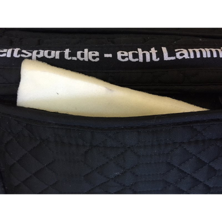 Korrektur Aufpolster Sattelkissen Lammfell Sattelkissen Stoff Farbe schwarz-med-Sakis-2