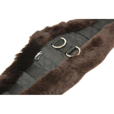 Lammfell Konturgurt Western Sattelgurt Gurt schwarz-Fell mocca-1