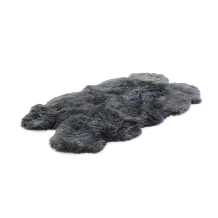 Schaffell Teppich 4-fach 180 x 110 cm anthrazit