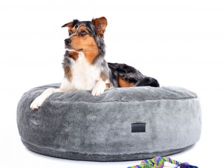 Hundekissen Mio Fake Fur silber 60 cm