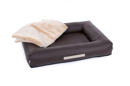 Montreal Hundebett Kunstleder braun 90x70 cm