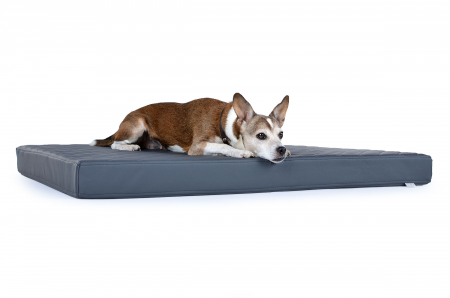 grau 98 x 72 cm Tigana Hundematte Schlafplatz Schonmatte aus Kunstleder/Plüsch dunkelblau 