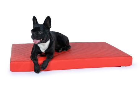 Nuvola Hundematte aus Kunstleder gesteppt 140x100 cm rot