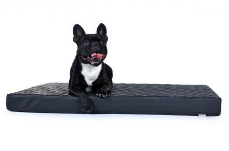Nuvola Hundematte aus Kunstleder gesteppt 140x100 cm schwarz