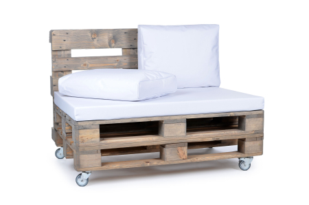 Palettenrueckenkissen Nylongewebe 60x44x20 weiss Nylongewebe 120x42x8 weiss