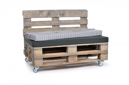 Palettenrückenkissen Sunline Stripes 120x42x8 silber