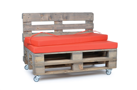 Palettenrueckenkissen Nylongewebe 120x42x8 rot