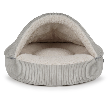 Hundebett Shell CORD SILBER
