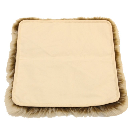 Sitzauflage aus Lammfell hochwollig quadratisch 40x40cm cappuccino-1