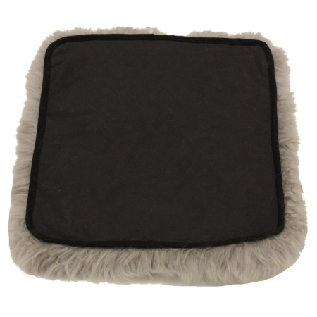 Sitzauflage aus Lammfell hochwollig quadratisch 40x40cm silbergrau-1