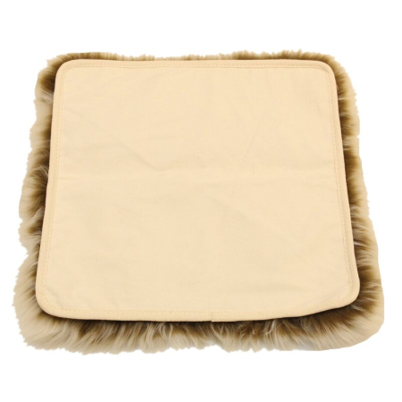 Sitzauflage Diana aus Lammfell hochwollig Cappuccino 30x30cm-1