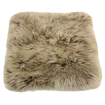 Sitzauflage Diana aus Lammfell hochwollig Cappuccino 30x30cm
