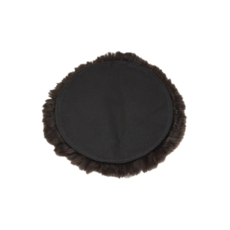Sitzauflage aus Lammfell hochwollig rund 34cm mocca-1