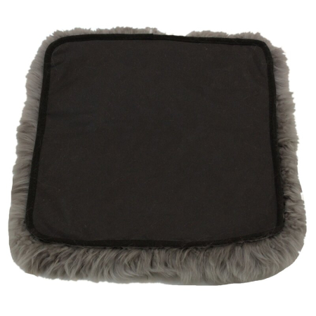 Sitzauflage Diana aus Lammfell hochwollig Silbergrau 30x30cm-1