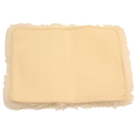 Sitzauflage aus Lammfell hochwollig rechteckig 30x40cm weiss