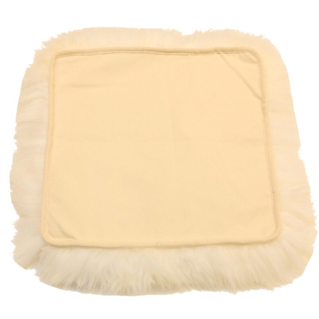 Sitzauflage aus Lammfell hochwollig rechteckig 35x35cm weiss-1