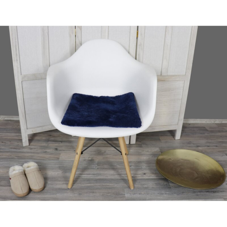 Sitzkissen Lammfell blau 40x40 cm