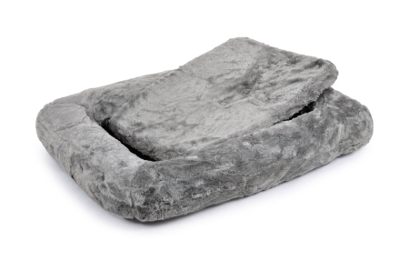 Hundebett Spring Fake Fur 110x90 cm grau