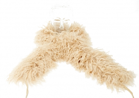 Tibet Lammfell Boa Schal hell camel