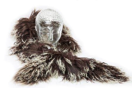 Tibet Lammfell Boa Schal dunkelbraun (Tops)