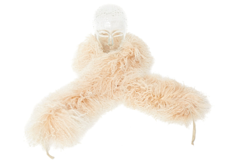 Tibet Lammfell Boa Schal beige weiss (Tops)