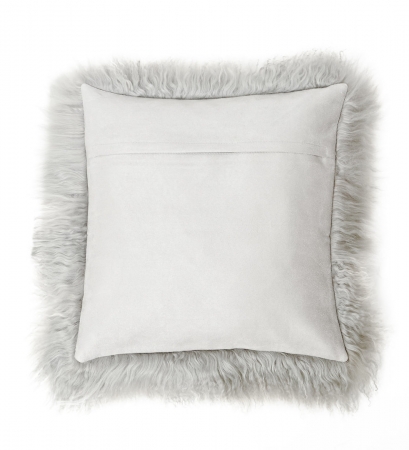 Tibet Lammfell Kissen Kissenhülle silber grau (Tops)