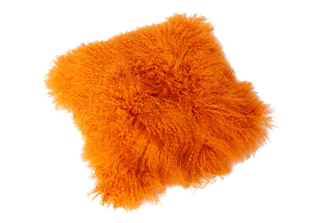 Tibet Lammfell Kissen Kissenhülle orange