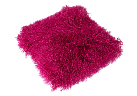 Tibet Lammfell Kissen Kissenhülle pink / lila