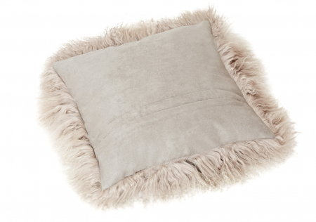 Tibet Lammfell Kissen Kissenhülle taupe
