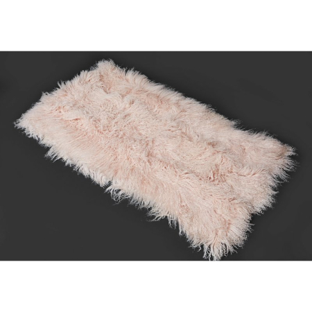 Tibet Lammfell Teppich rechteckig hellbeige / gelbbeige