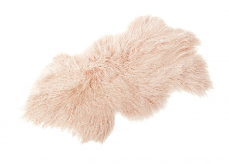 Tibet Lammfell Teppich Naturform hell beige