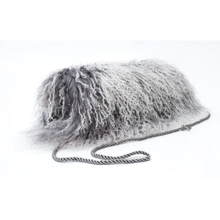 Tibet Lammfell Muff Handwärmer silber grau (Tops)