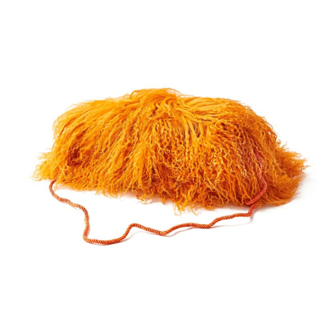 Tibet Lammfell Muff Handwaermer orange